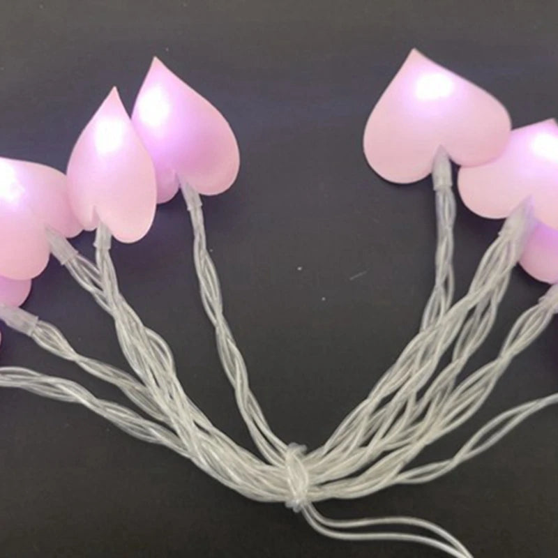 10/20 Led Cotton Love Heart Wedding String Fairy Light Pink Girl String Light Indoor Wedding Party Garland Valentines Day Decor