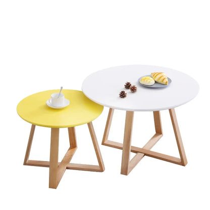 Modern Coffee Table Set Originality Tables Combination Solid Wood round Tables for Living Room Simple Center Tables