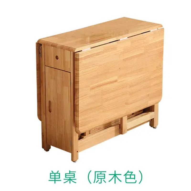 Solid Wood Folding Table, Simple Retractable Oak Table, Household Small Dining Table