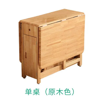 Solid Wood Folding Table, Simple Retractable Oak Table, Household Small Dining Table