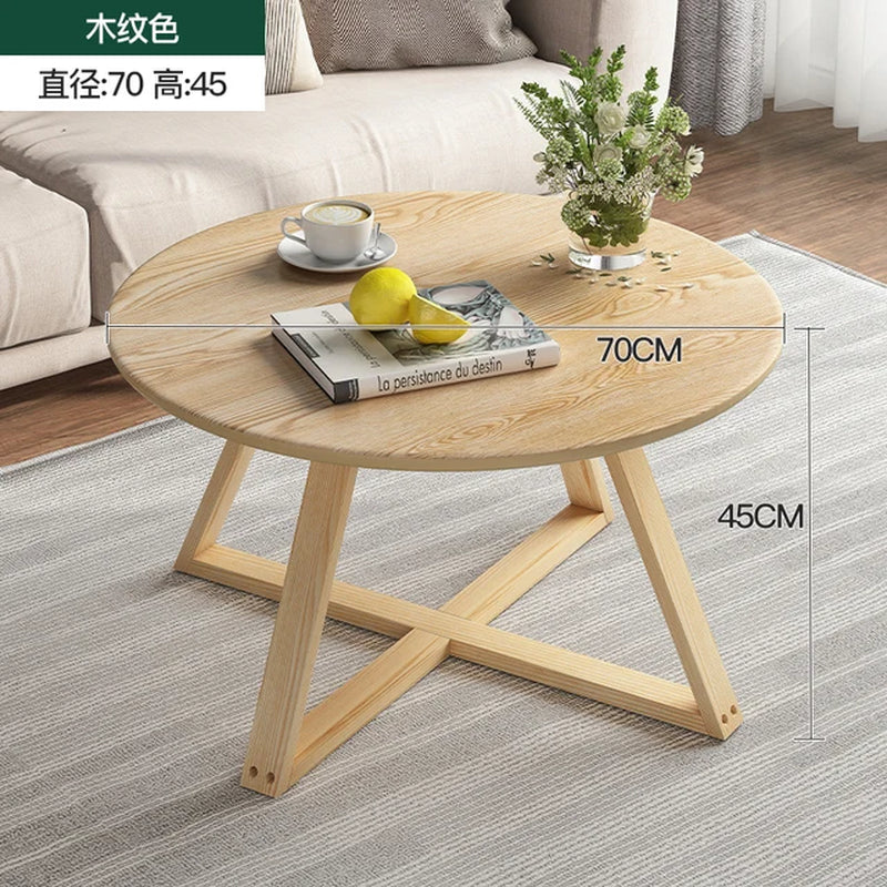 Modern Coffee Table Set Originality Tables Combination Solid Wood round Tables for Living Room Simple Center Tables