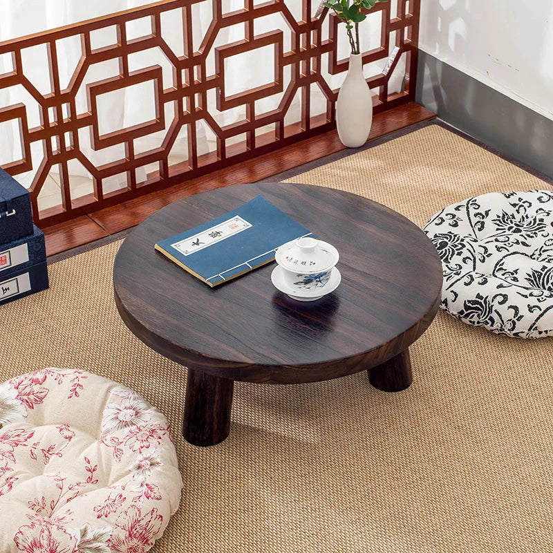 Coffee Tables Low Table Solid Wood Table Mini round Table Coffee Table Japanese Style Tatami Table Tea Table Meubles 40/50*21Cm