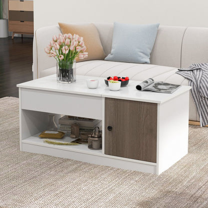 Modern Coffee Table with Lift Tabletop and Storage Compartments