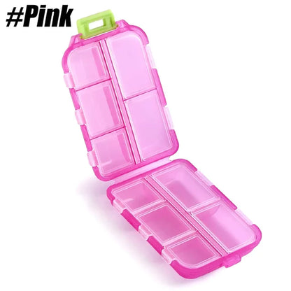 10 Grids Small Pill Cases Organizer Box Weekly Travel Pill Organizer Portable Pocket Pill Case Holder Plastic Container Box