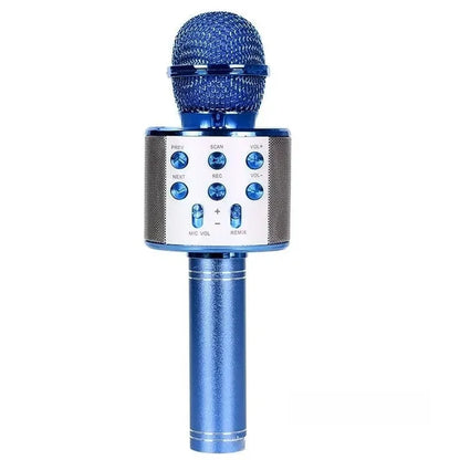 Wireless Bluetooth Karaoke Microphone Speaker 5 in 1 Handheld Rechargeable Microphone for Home Party Singing Meeting