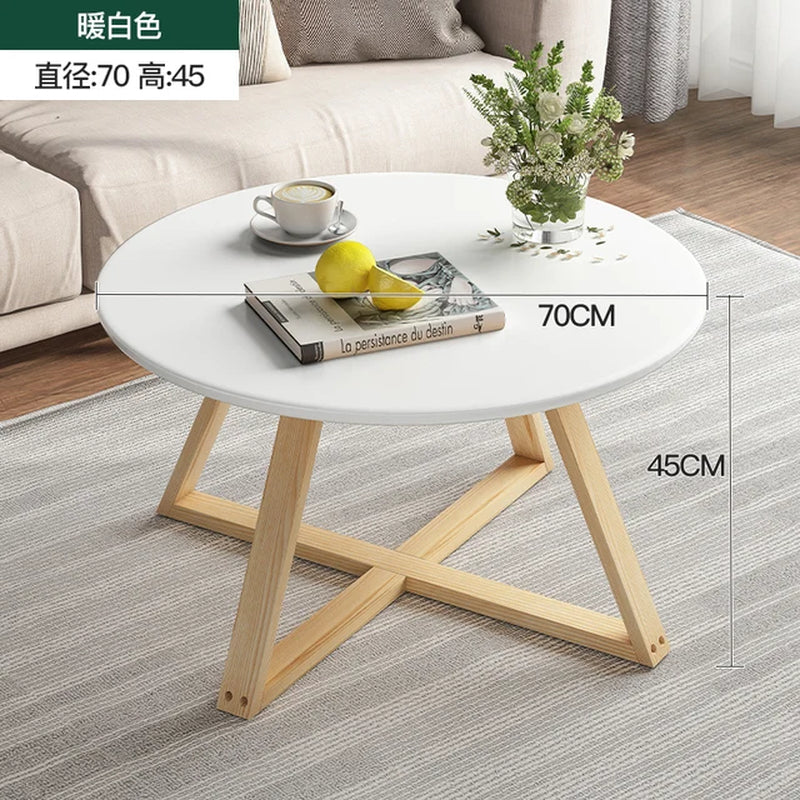 Modern Coffee Table Set Originality Tables Combination Solid Wood round Tables for Living Room Simple Center Tables