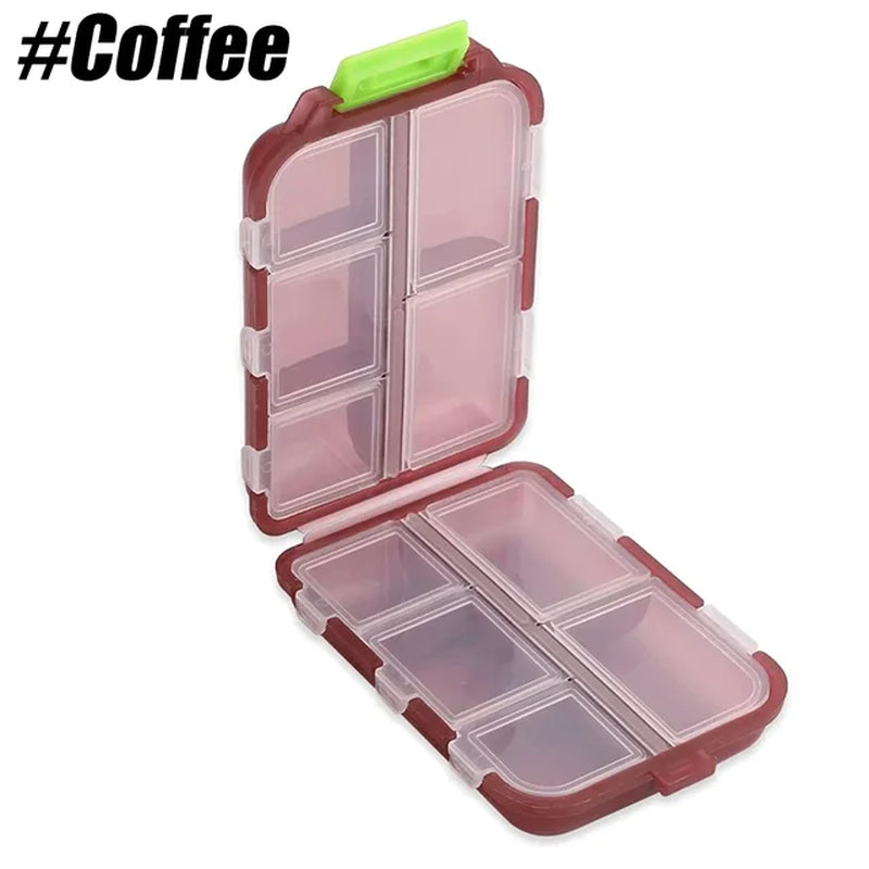 10 Grids Small Pill Cases Organizer Box Weekly Travel Pill Organizer Portable Pocket Pill Case Holder Plastic Container Box