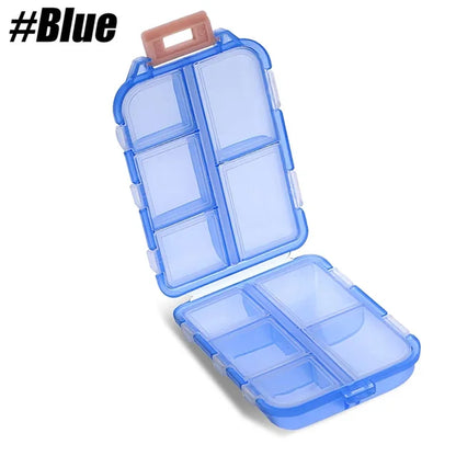 10 Grids Small Pill Cases Organizer Box Weekly Travel Pill Organizer Portable Pocket Pill Case Holder Plastic Container Box